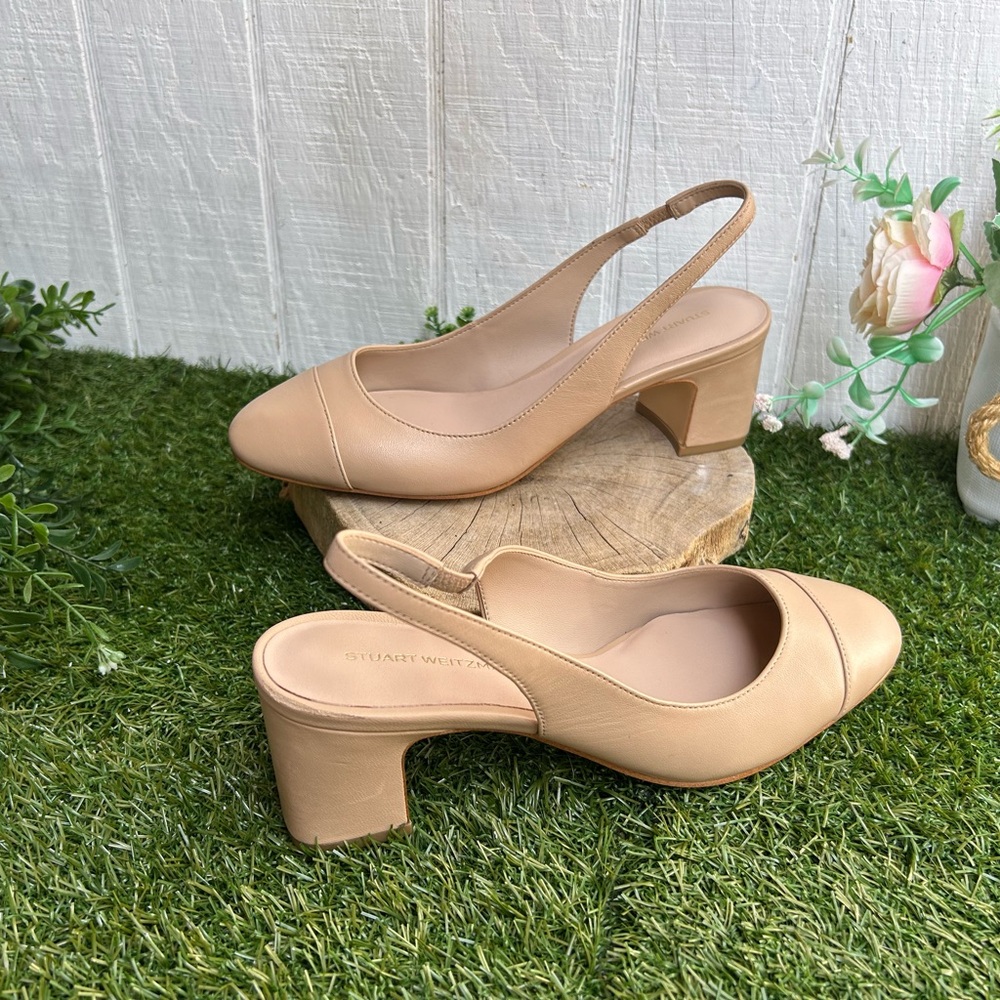 Stuart Weitzman 
Milla 55 Slingback Pump women 
495 Sz6 gently used
Golden Beige - Picture 13 of 16